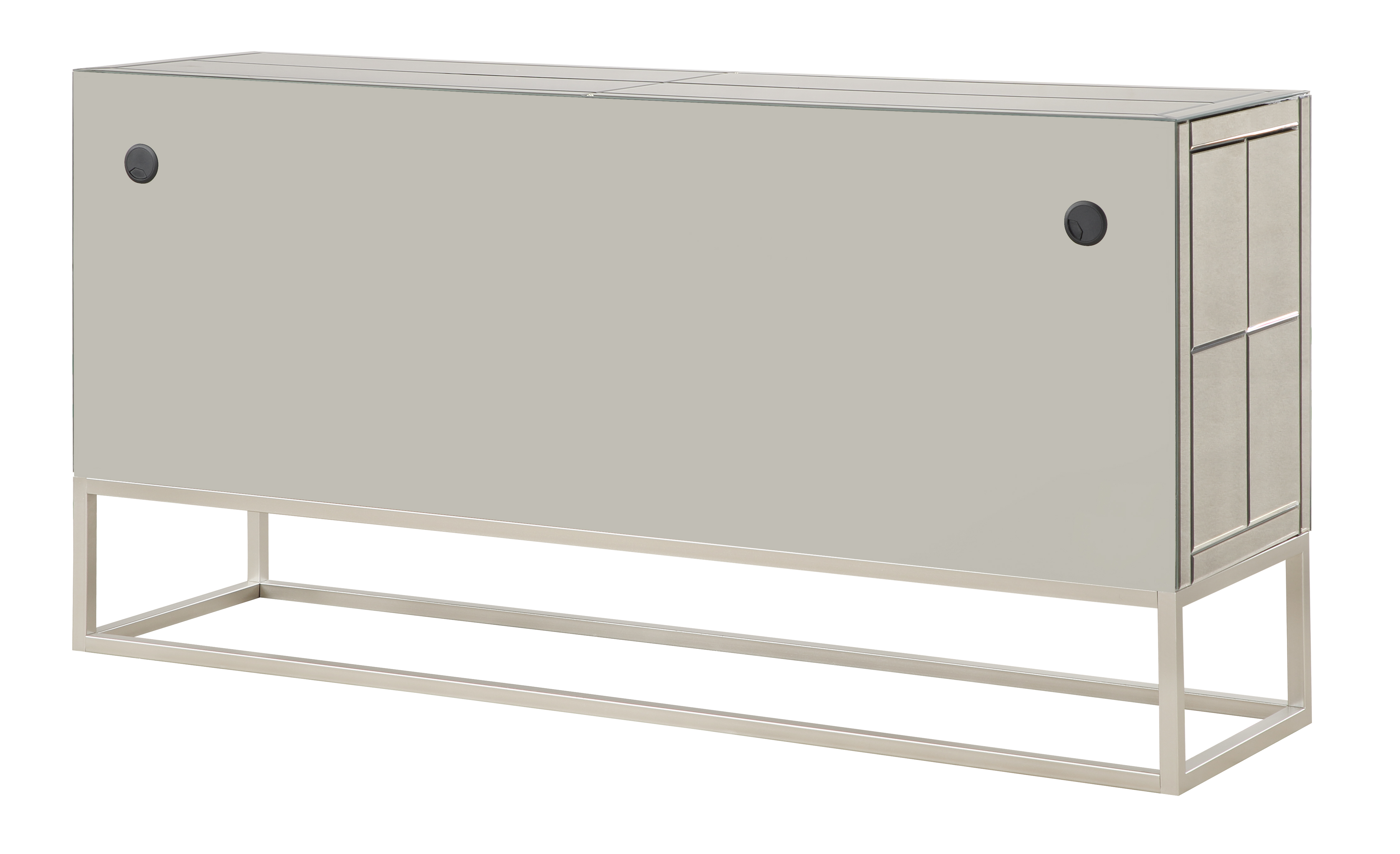 Coast To Coast Imports Contemporary 4 Door Mirrored Storage Credenza