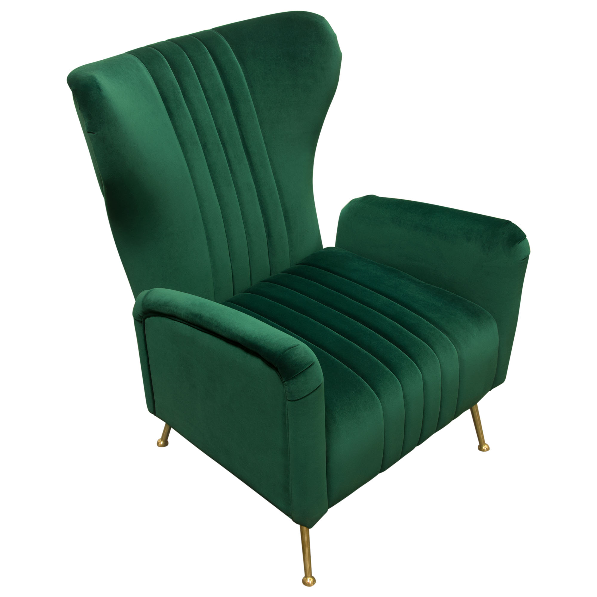 Diamond Sofa Ava Chair In Emerald Green Velvet W/ Gold Leg Avachem