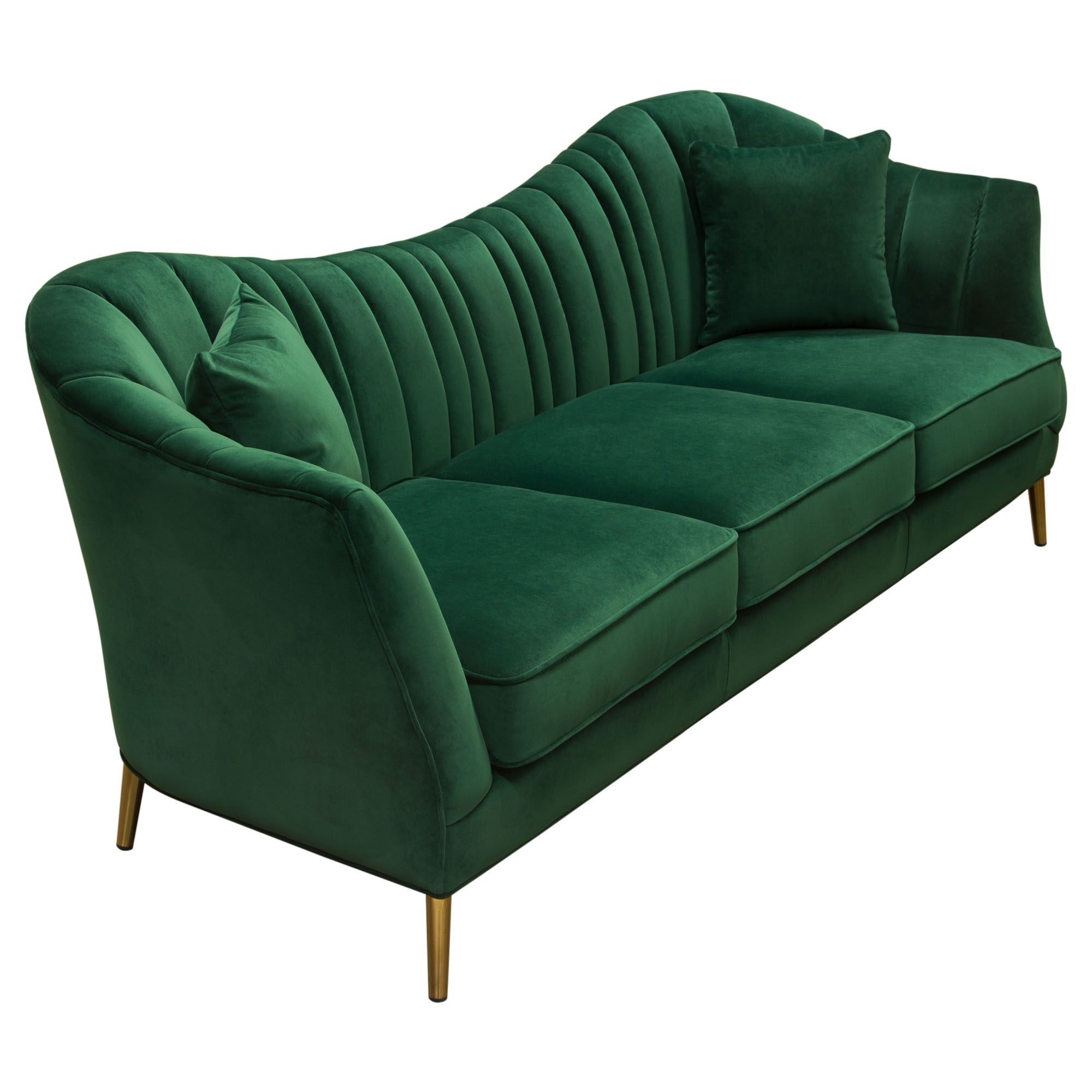 Diamond Sofa Ava Sofa In Emerald Green Velvet W/ Gold Leg Emerald