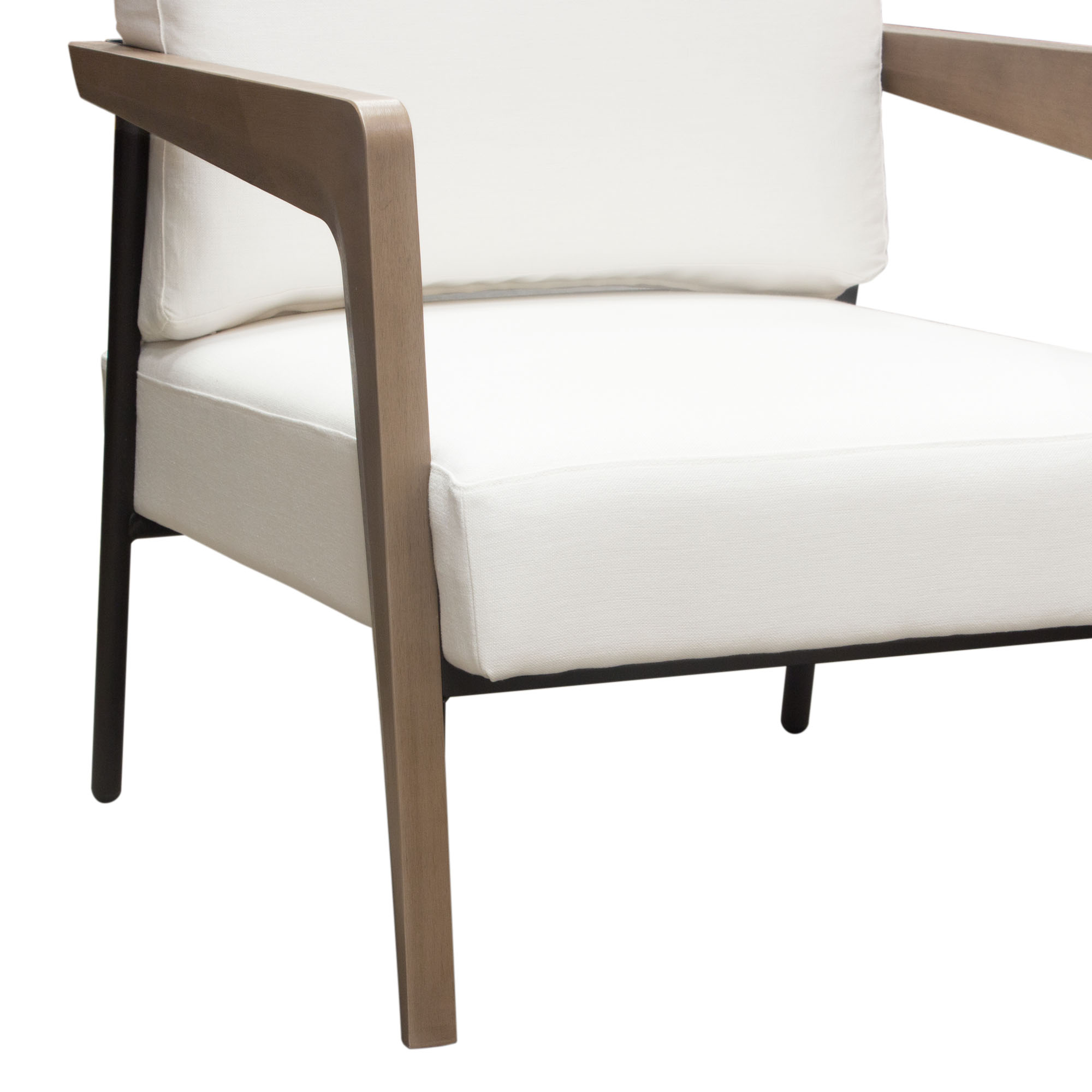 Diamond Sofa Blair Accent Chair In White Fabric With Curved Wood Leg