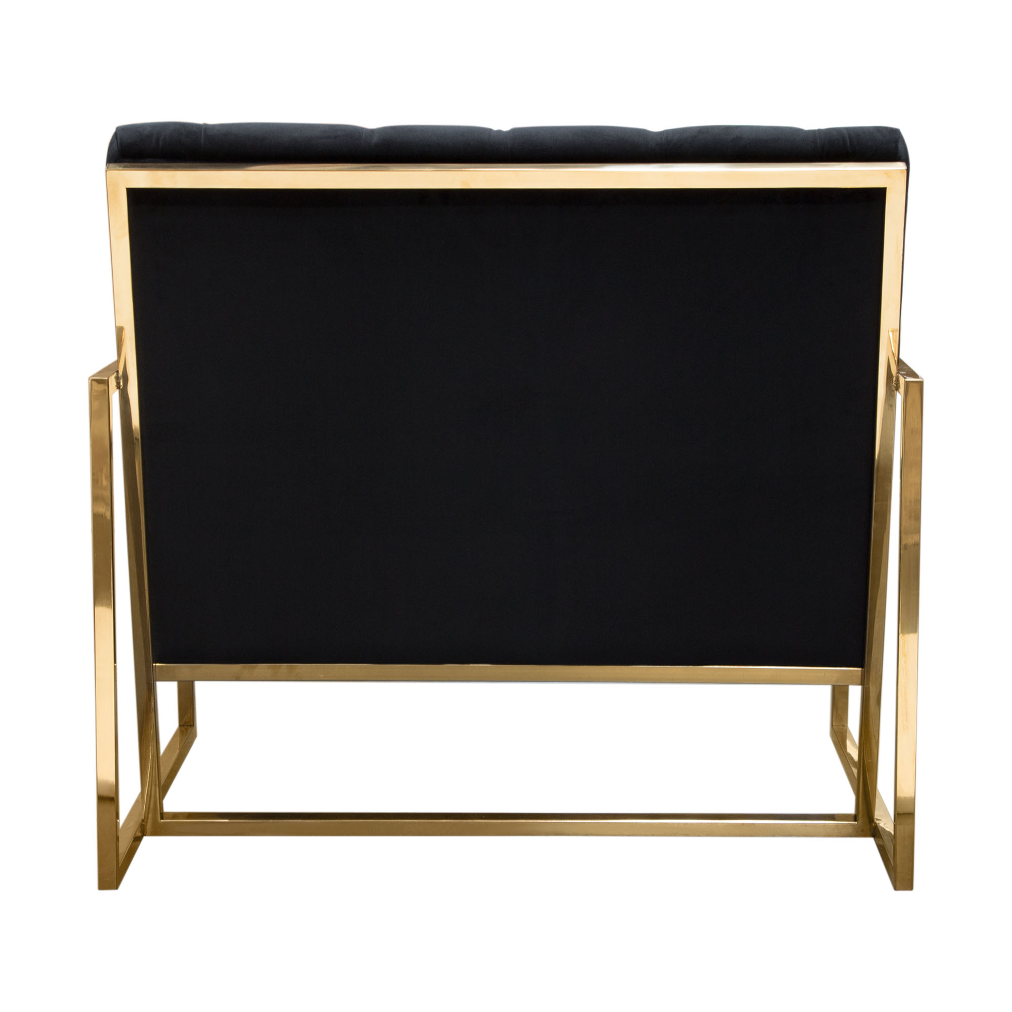 Diamond Sofa Luxe Accent Chair In Black Tufted Velvet Fabric With