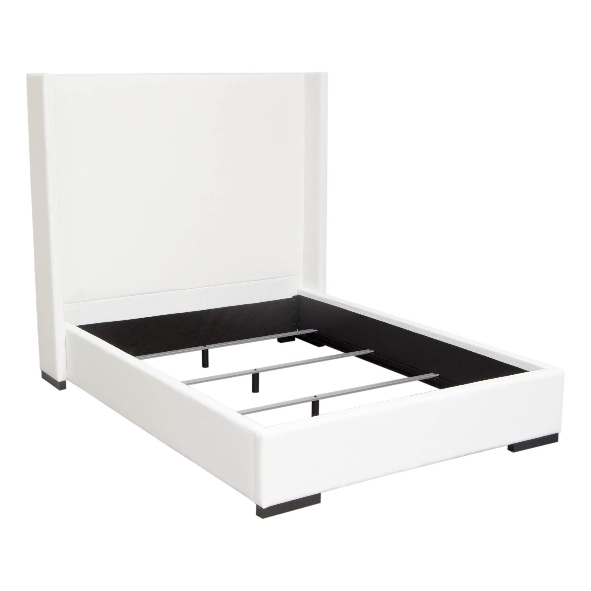 Diamond Sofa Seattle Queen Bed With Vintage Wing In White Linen White