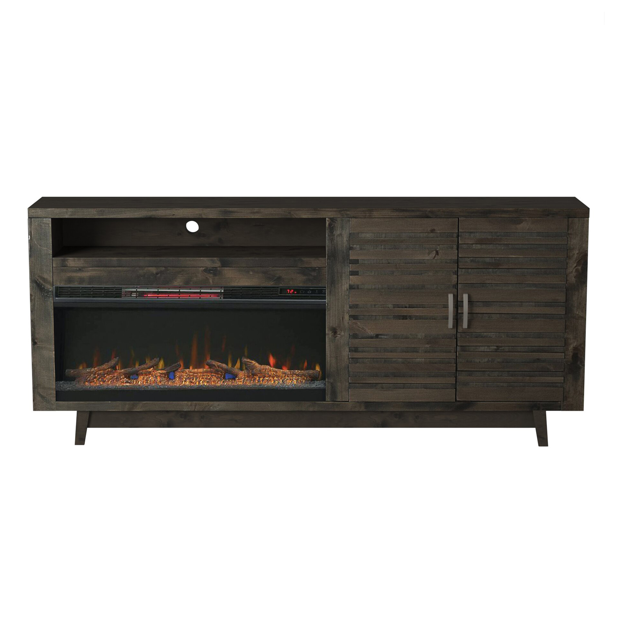 Fully Assembled Tv Stand For 85 Inch Tv With Electric Fireplace 