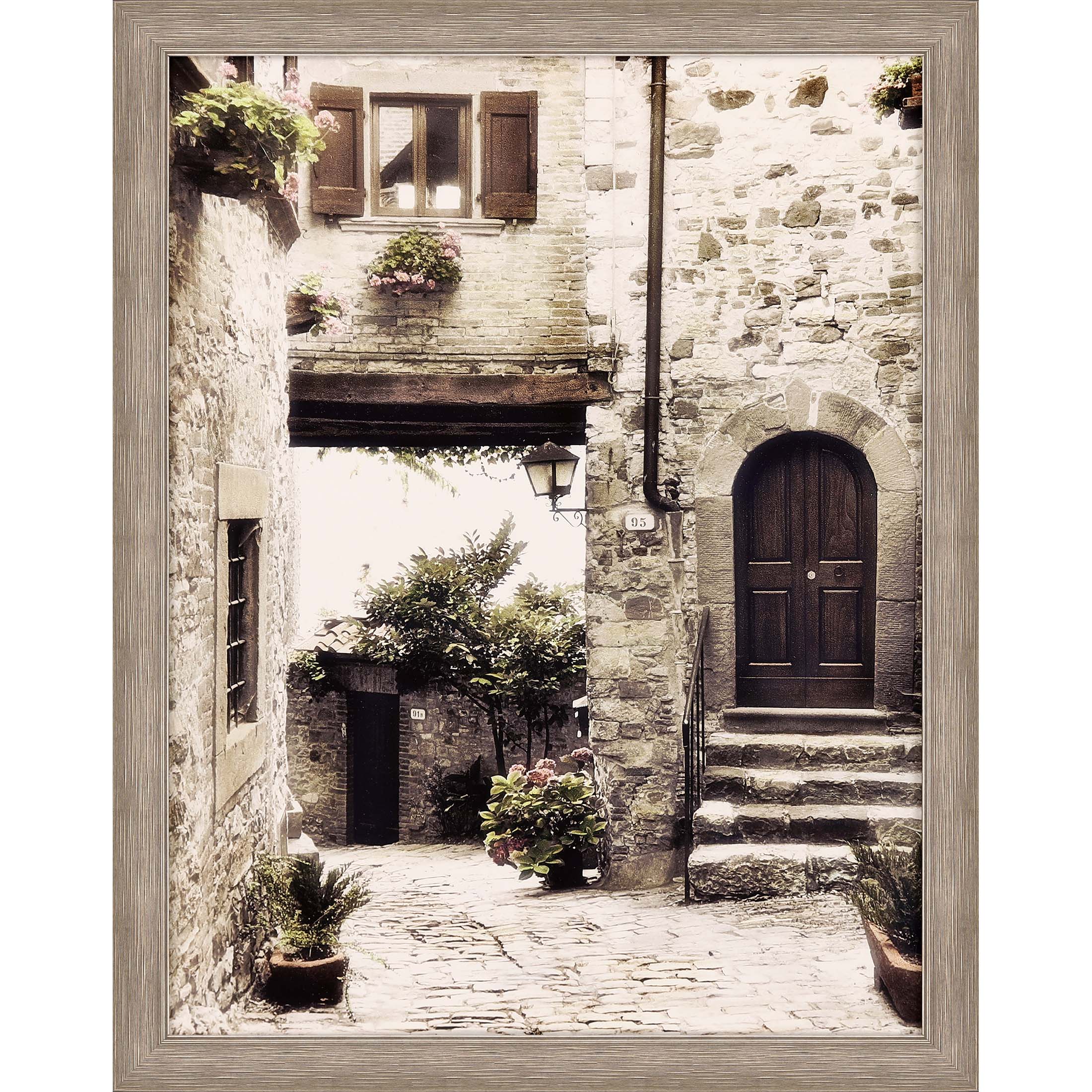 Wall Art Courtyard Neutral Traditional Scenic/photography Framed Art (44x34) Wall Art By
