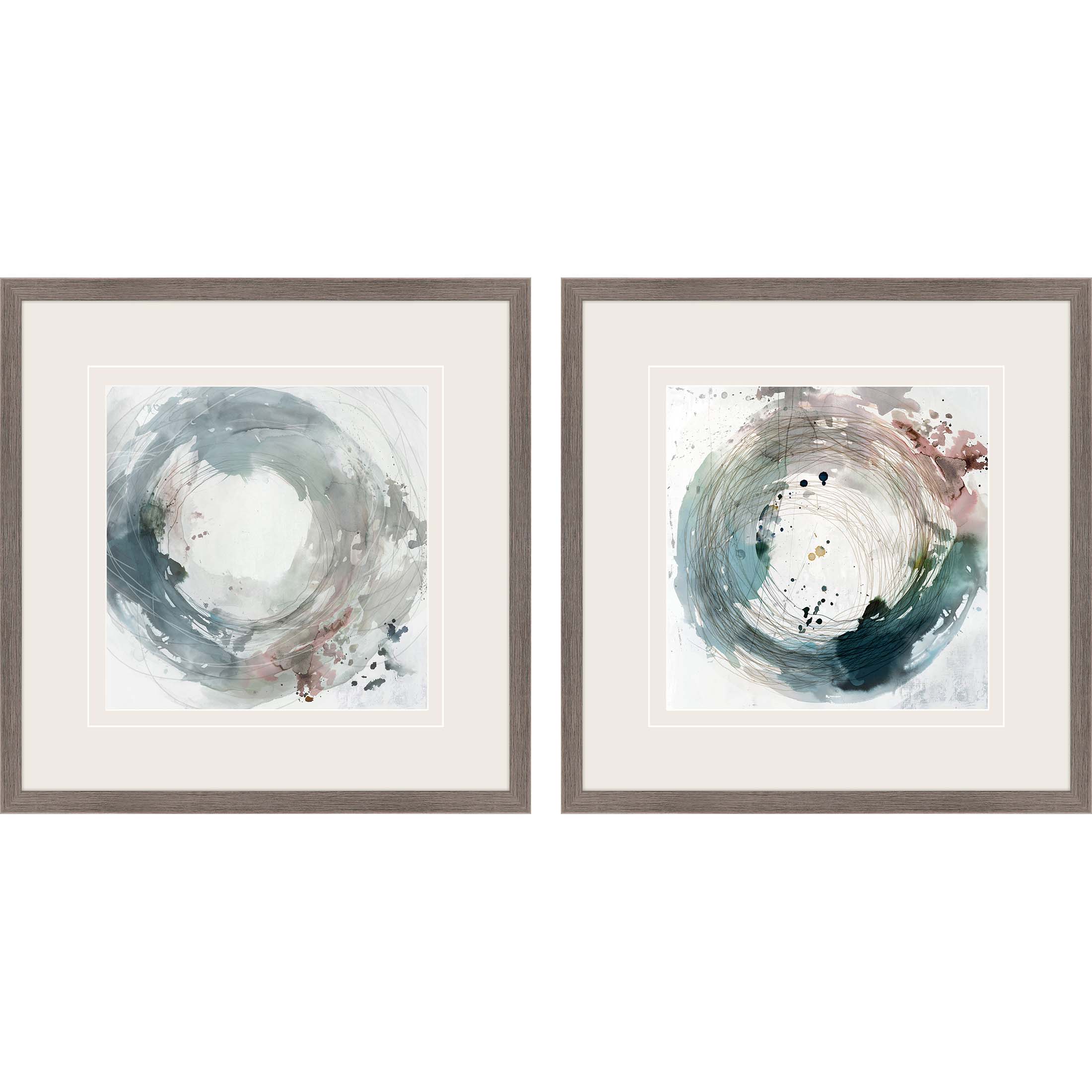 Paragon Wall Art S/2 Blue Transitional Geometrics Framed Art (26x26) Wall Art By