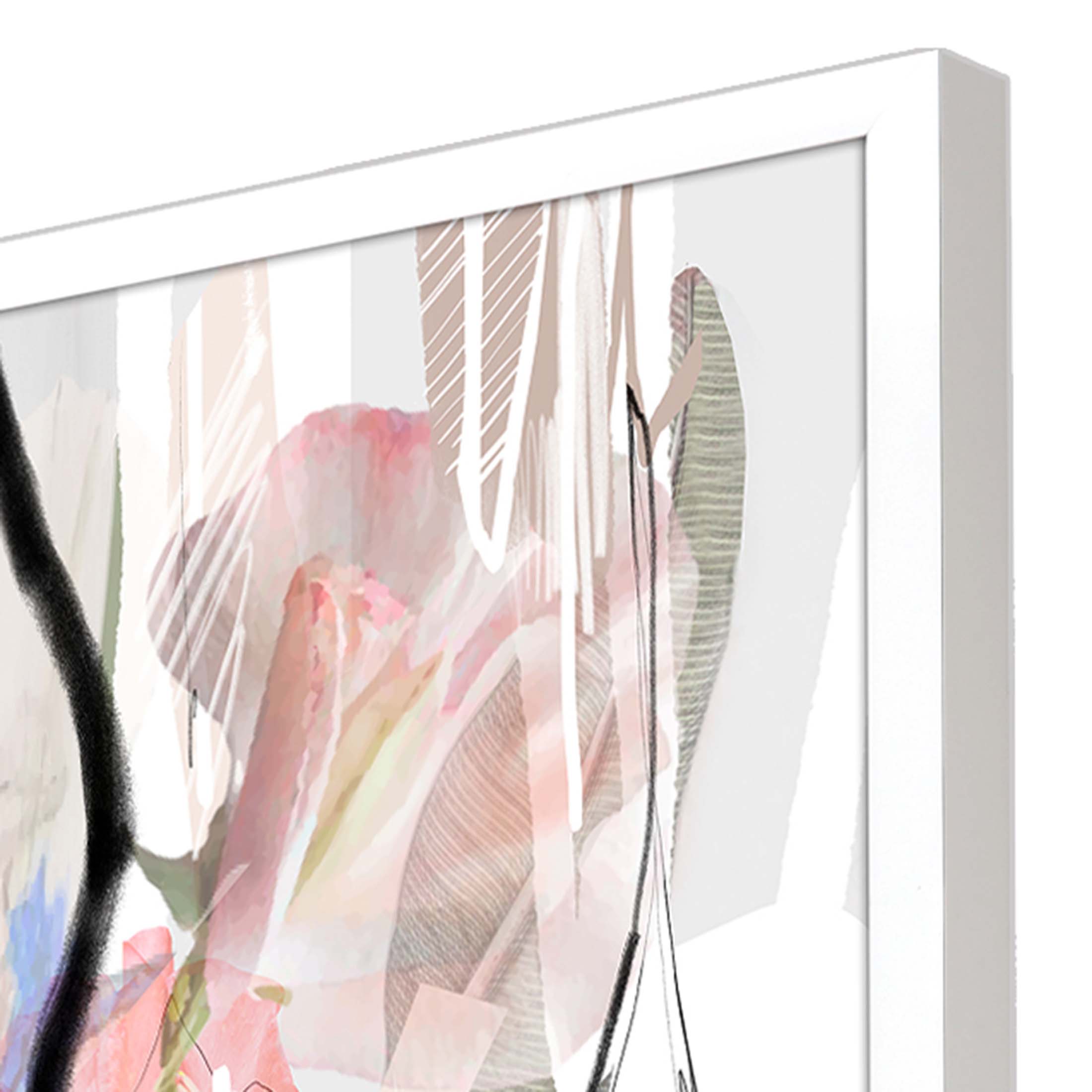 Paragon Wall Art Chloe Pink Contemporary Florals Framed Art (50x38