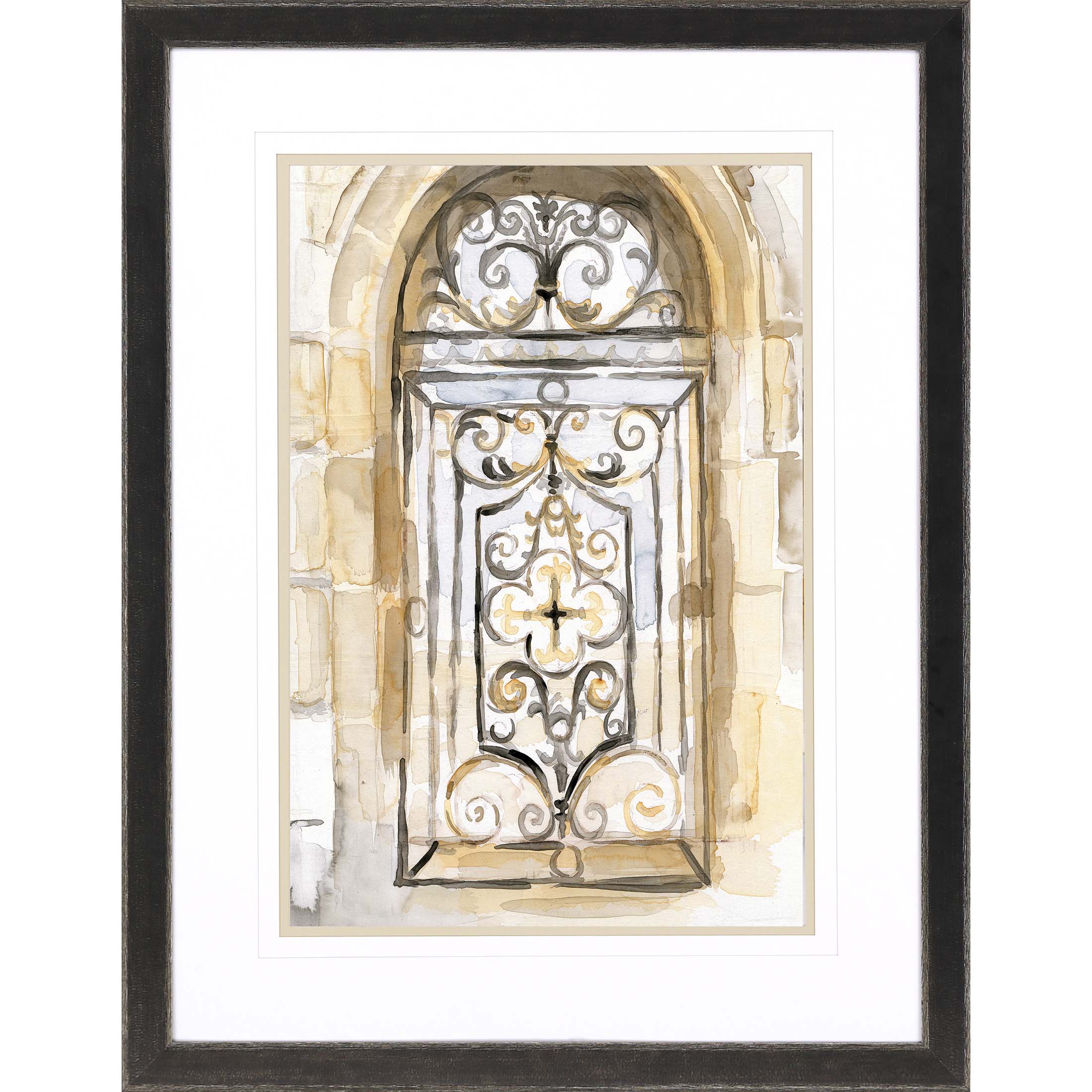 Wall Art Gate 2 Neutral Traditional Architectural Framed Art (52x40) Wall Art By Jardine Prints