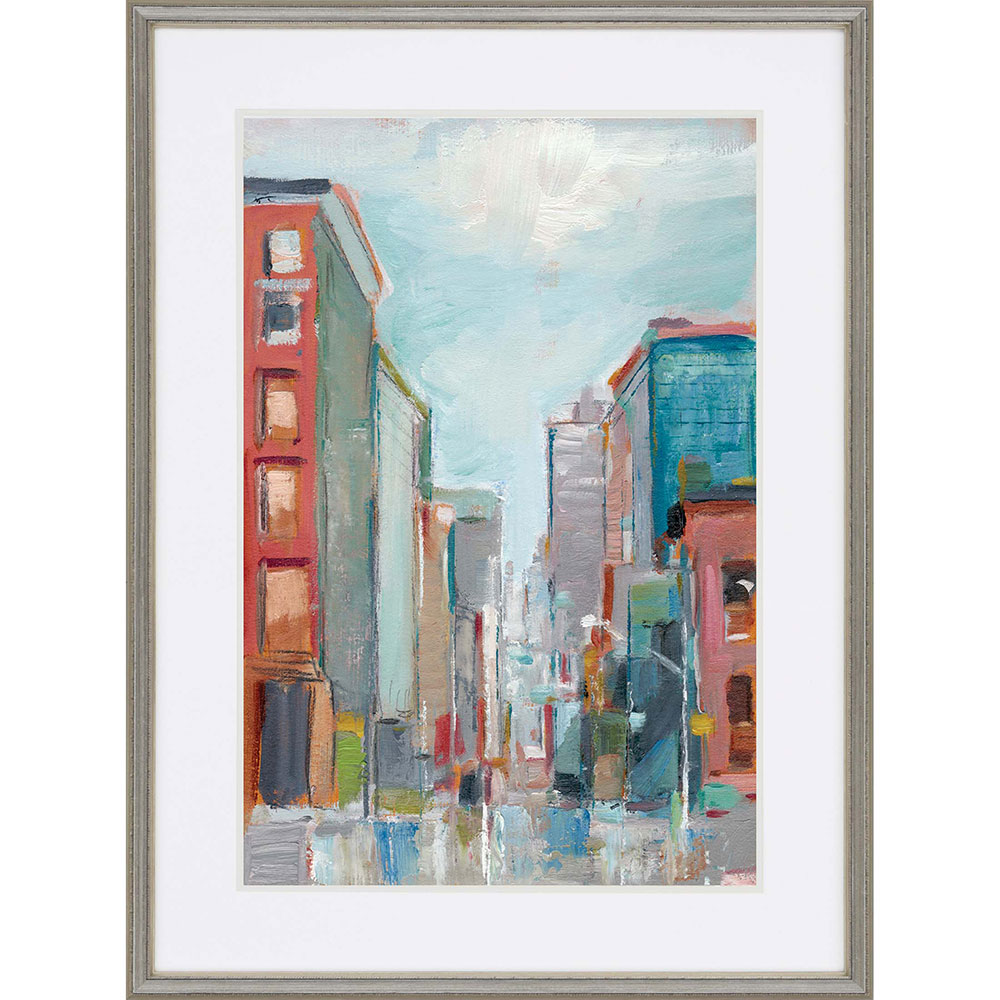 Wall Art Downtown Ii Multi Transitional Scenic/architectural Framed