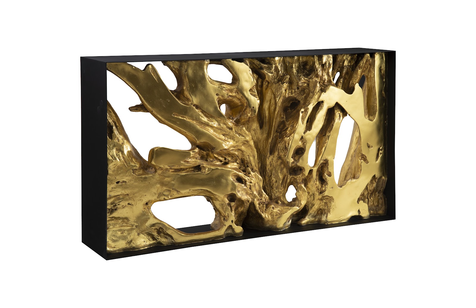 Cast Root Console Table, Resin, Gold Leaf, Small | Console Tables