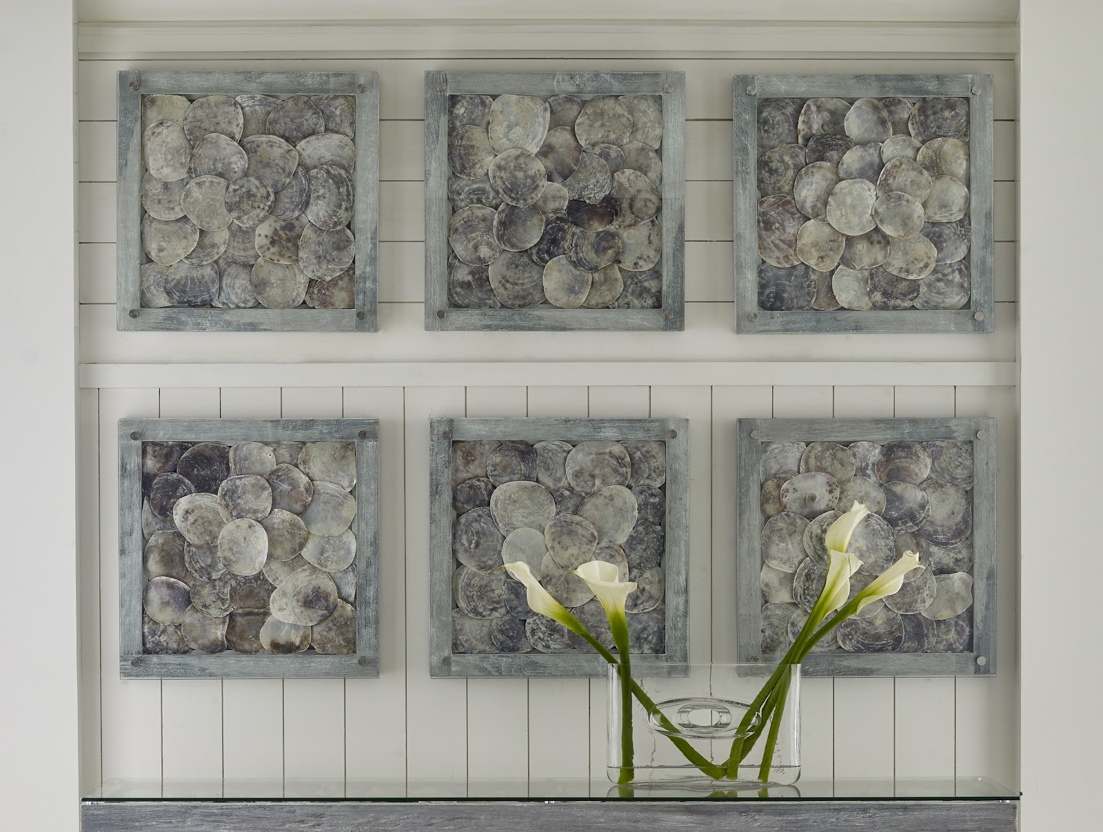 Shell Wall Tile, W/glass | Wall Accents