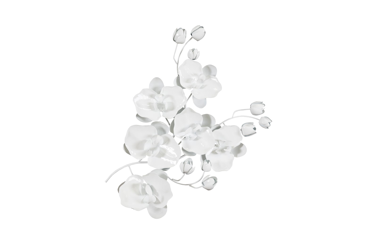 Phillips Collection Orchid Sprig Wall Art, Medium, Metal, White White