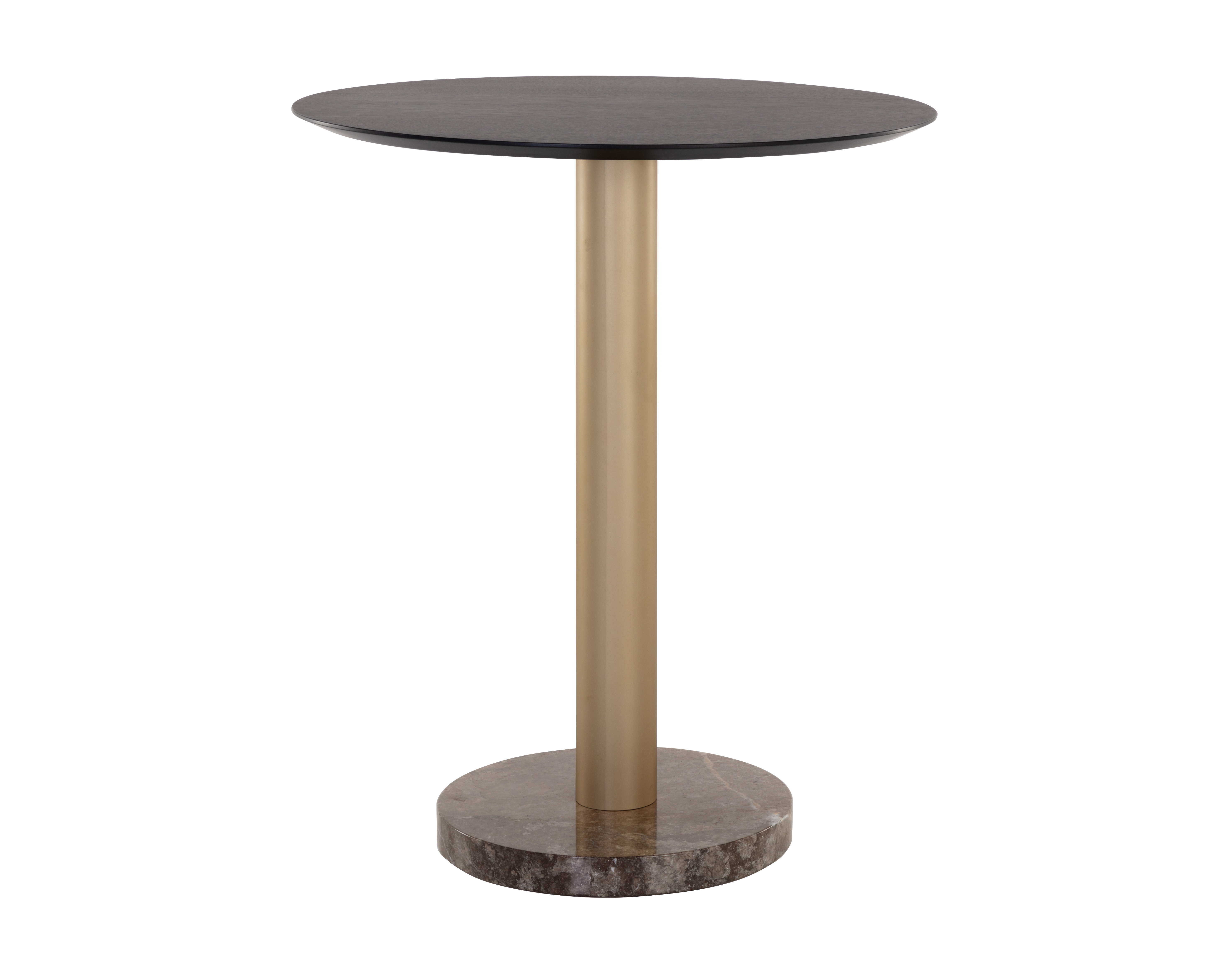 Monaco Bar Table - Gold - Grey Marble / Charcoal Grey