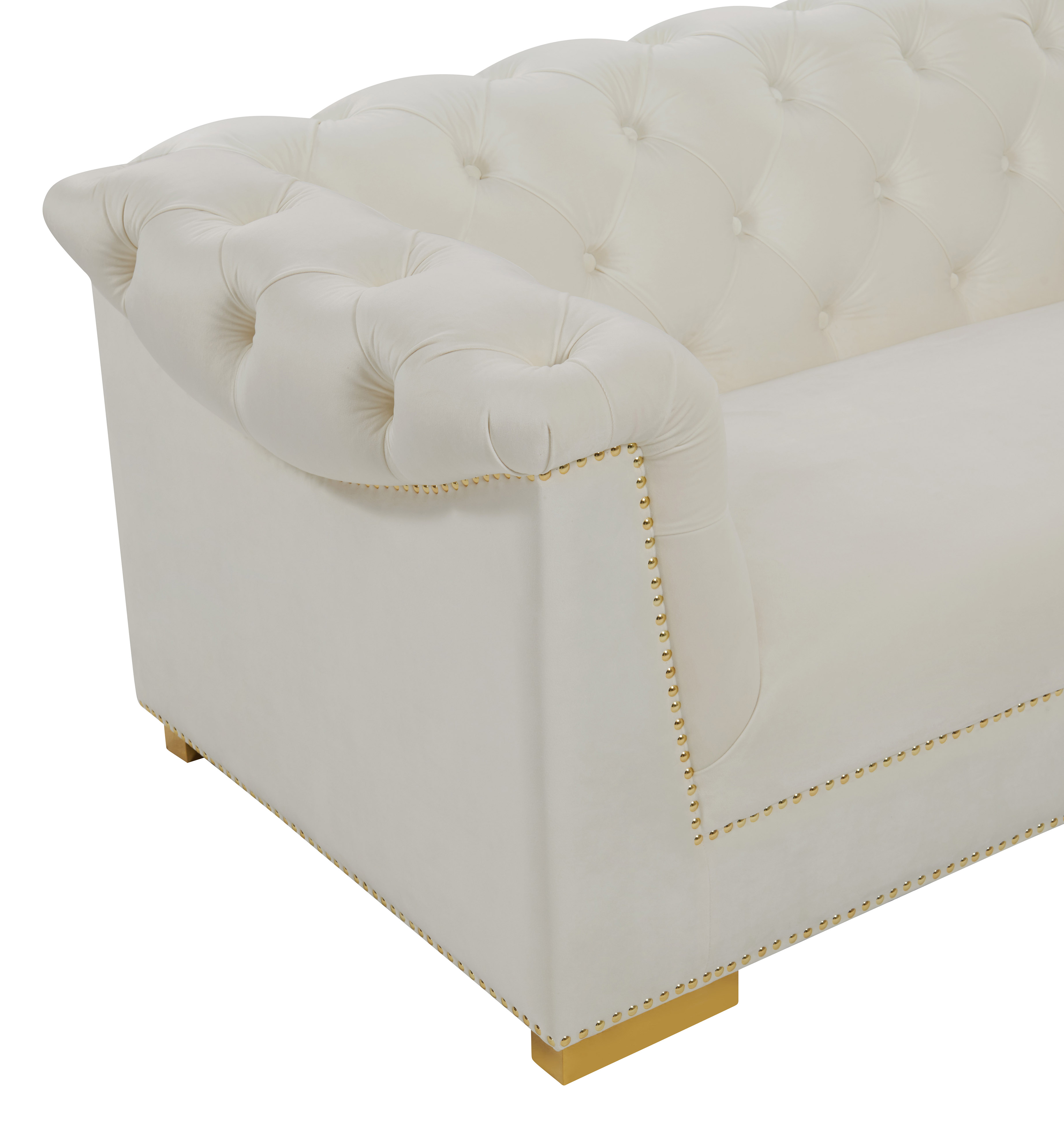 Tov Farah Cream Velvet Sofa, In Light Cream Tovs4929 Sofas & Loveseats