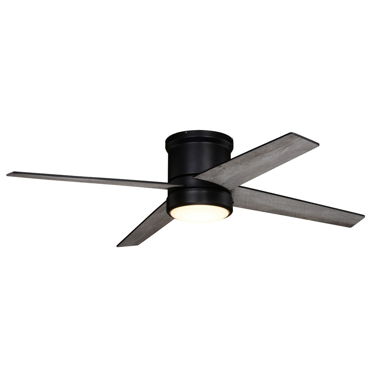 Erie Black Flush Mount Ceiling Fan With Led Light Kit And Remote